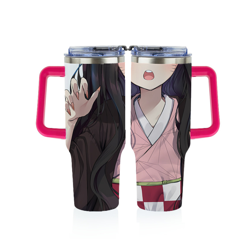 （画像用） 鬼滅の刃（きめつのやいば）竈門 禰󠄀豆子／かまど ねずこ Kamado Nezuko 1200ｍLフルプリント車用タンブラー